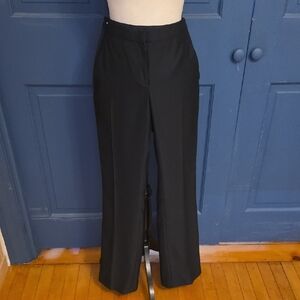 Maje Black Slim Light Wool Blend Trousers W Satin Stripes Sz 36 Or Like US 4
